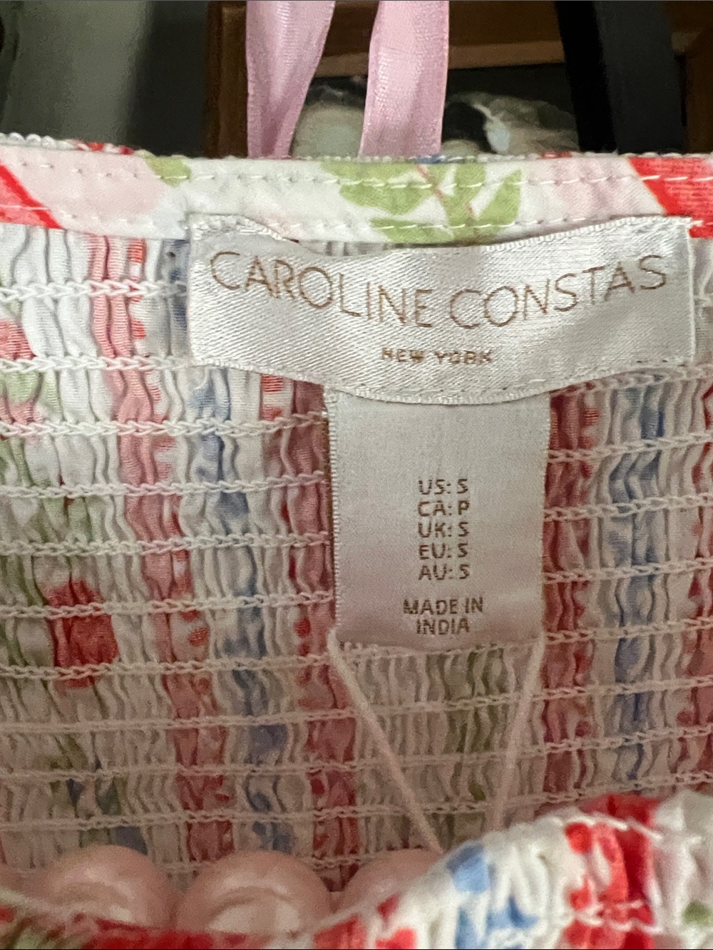 Caroline Constas ❤️ Pomegranate Stripe Print Smocked Nap Dress. Small - Picture 6 of 6